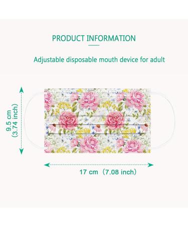 10pcs Adult Disposable Masks - Breathable 3-Layer Floral Motif Protection | Non-Woven Mouth-Nose Cover for Women | International Shipping Available - Buy Online on GoSupps.com
