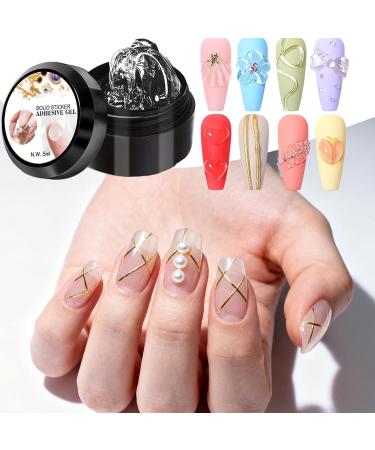 GjnjfdF 3D Nail Gel - Waterless Glue for 3D Extensions Nail Painting Manicure Gel - For Home Manicures and Pedicures for Women and Girls French Tips Rhinestone Flower Foil Charm Stamping - Buy Online on GoSupps.com
