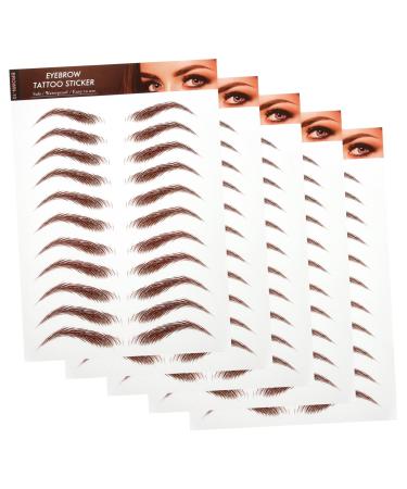 Hemoton 5 Sheets Eyebrow Stickers Fake Eyebrows Eyebrow Waterproof Eyebrow Sticker for Eyebrows Waterproof 1 count (Pack of 1) Brown