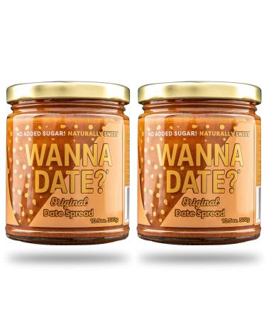 Wanna Date? Original Date Spread, Vegan, Paleo Friendly, Gluten-Free, Dairy-Free, Non-GMO, No Added Sugar, Low Calorie, Kosher Certified, Healthy Sugar Substitute, Sugar Free Alternative (2 Jars)