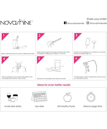 Buy Novashine Professional Teeth Whitening Kit for Him Advanced Blue LED Light Concentrated Peroxide Gel Travel Bag & 2-Year Warranty | International Shipping Available - Buy Online on GoSupps.com