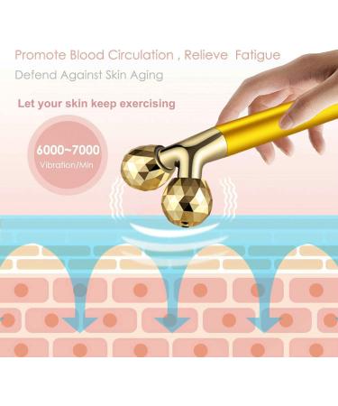 Golden 3D Electric Face Massager Roller | T Shape Facial Roller Kit - Buy Online on GoSupps.com