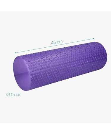 Navaris Pilates Foam Roller 45cm - Violet Fascia Roll for Back Fitness & Massage - Ideal for Yoga & Pilates - Buy Online on GoSupps.com