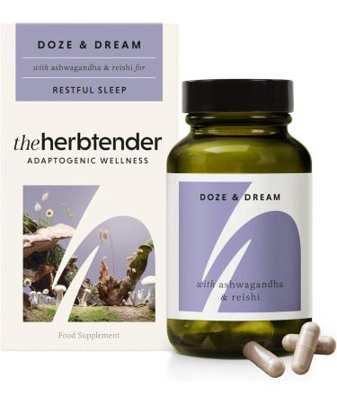 THE HERBTENDER Doze & Dream - Vegan Adaptogenic Wellness Supplements. Reishi Mushroom & Ashwagandha for Relaxation and Sleep (60 Capsule Pouch) - Buy Online on GoSupps.com