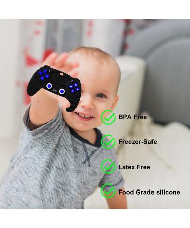 Silicone Teether Game Controller for Babies 3-12 Months | BPA-Free | Freezer Safe | Baby Boy Girl Gifts - Black - Buy Online on GoSupps.com