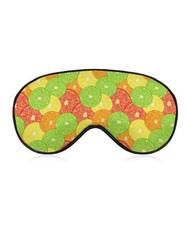 Citrus of A Slice of Lime Orange Sleep Mask for Women Adjustable Sleeping Eye Shades Cover with Elastic Strap