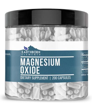 Earthborn Elements Magnesium Oxide and Hops Bundle - 200 Capsules Each - Pure, Undiluted, No Additives - Buy Online on GoSupps.com