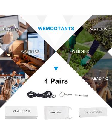 WEMOOTANTS Computer Readers Glasses Blue Light Blocking UV Filter 1.25-4.0 Women Men Square - Set of 4 Pairs - Buy Online on GoSupps.com