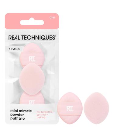 Real Techniques Mini Miracle Powder Puff Trio For Setting and Baking Mini Makeup Puff For Loose and Pressed Powder Targeted Setting Under Eyes and On Blemishes 3 Count 3/Mini Miracle Powder Puff Trio - Buy Online on GoSupps.com