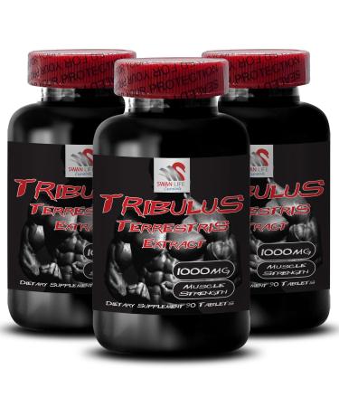 Energy Recharge - TRIBULUS TERRESTRIS EXTRACT - Strength and Endurance Dynamic Muscle Power Active Stamina Physical Power Physical Performance Energy Strength Recovery 3 Bottles 270 Tablets