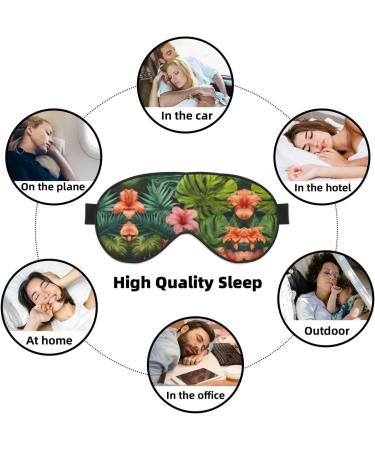Tropical Leaves & Flowers Sleep Mask - Adjustable Breathable Eye Mask for Comfortable Sleep | Shop Internationally - Buy Online on GoSupps.com