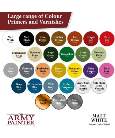 The Army Painter Color Primer Spray Paint - Matt White 400ml - Acrylic Undercoat for Miniatures - Buy Online on GoSupps.com