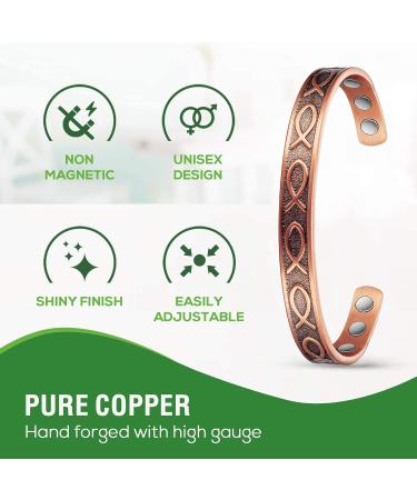 Shop Vintage Copper Bracelets for Women - Adjustable Fish Pattern Magnetic Jewelry - Buy Online on GoSupps.com