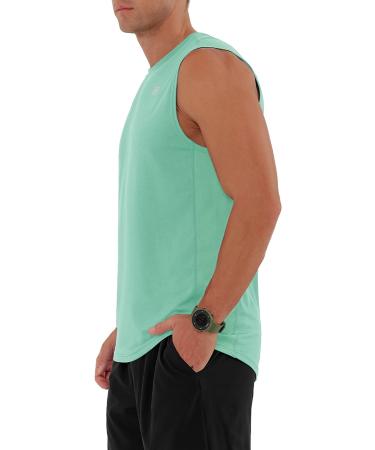 ODODOS Men's Muscle Shirt UPF 50+ Sleeveless Gym Tank Top Mint Green XXL Tall - Buy Online on GoSupps.com