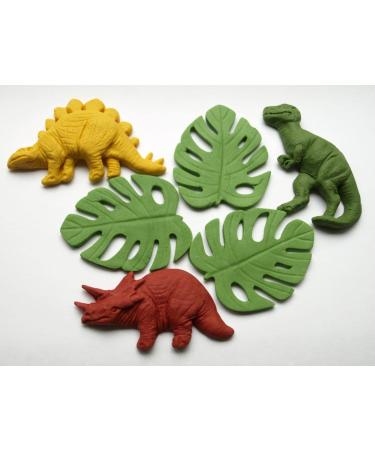 Dinosaurs & Monstera Leaves Edible Fondant Cake Cupcake Toppers T-Rex Birthday Party - Buy Online on GoSupps.com