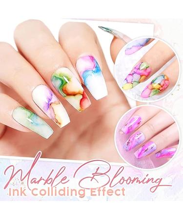 JOYISURE Blooming Gel Nail Polish DIY Ink Stain Watercolor Nail Paint Polish Gel Nail Polishes Ink Smoke Color Nail Blending Lotion Nail Art Design (05# 10ml) - Buy Online on GoSupps.com