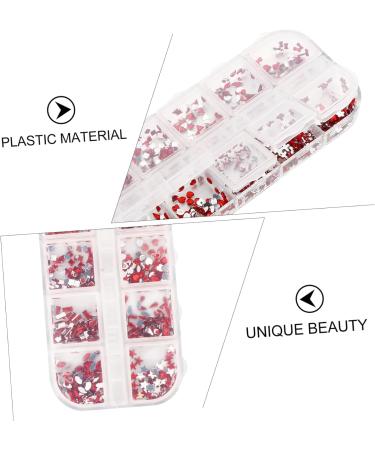Healeved 1 Box Nail Jewelry Drill Crystals Decor Ab Glass Rhinestones Sticker Gems Gemstones for Nails Nail Diamonds Rhinestones Manicure Tools Nail Plastic Nail Stickers Love Red 13X5X1cm Red - Buy Online on GoSupps.com