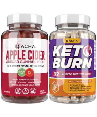 Advanced Keto Diet & Fasting Bundle - Apple Cider Vinegar and Ketogarden 10x Natural Dietary Herbs with Immune Booster Factor Max Potency Weightloss Support Organic ACV with Mother Gummy Slim Fast