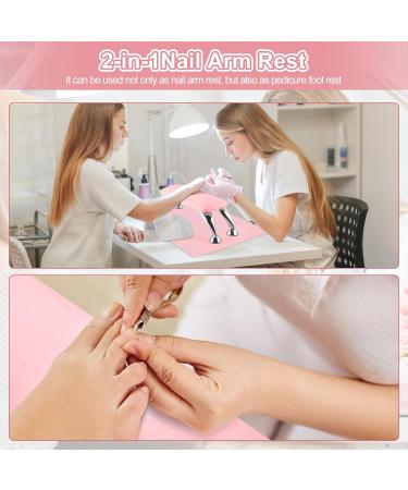 Big Arm Rest for Nails - Microfiber Leather Manicure Cushion Soft Removable Hand Rest for Nail Art & Toenails (Pink) - Essential Nail Tools Included - Buy Online on GoSupps.com
