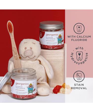 Georganics Kids Fluoride Toothpaste with Hydroxyapatite Natural Non-Foaming Strawberry Toothpaste Fight Cavities Remineralizing Vegan & Cruelty-Free  - Buy Online on GoSupps.com