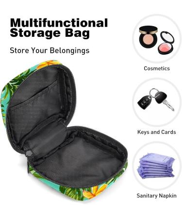 Anna Cowper Tropical Pineapple Floral Leaves Sanitary Napkin Storage Bag - Portable Period Pouch for Women and Teens - Multi-colored - Buy Online on GoSupps.com
