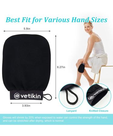 Korean Exfoliating Mitt 2 Pack for Body Skincare and Dead Skin Removal - Black & Blue Exfoliating Gloves for Microdermabrasion at Home Bath Shower - Ideal for Women and Men - Buy Online on GoSupps.com
