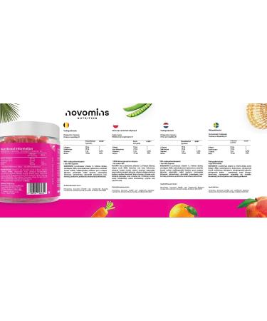 Novomins Sugar-Free Marine Collagen Gummies with Biotin, Vitamin C & Hyaluronic Acid - Type 1 Hydrolyzed Collagen - Buy Online on GoSupps.com