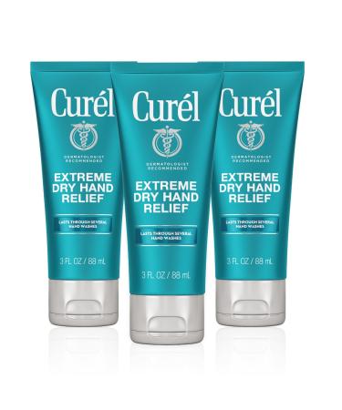 Curl Extreme Dry Hand Cream, Travel Size Lotion for Dryness Relief, Easily Absorbed Hand Cream for Long-Lasting Relief after Washing Hands, with Eucalyptus Extract, 3 Ounce (Pack of 3),