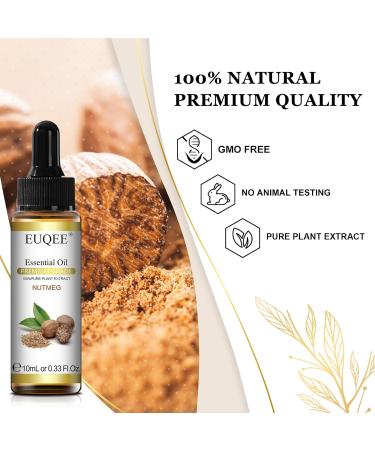 EUQEE Nutmeg Essential Oil 10ml Pure Natural Nutmeg Oils Aromatherapy Essential Oils for Diffusers for Home Relax Humidifiers Nutmeg 10.00 ml (Pack of 1) - Buy Online on GoSupps.com