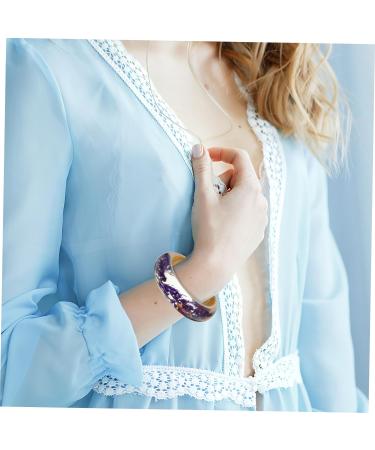 COLLBATH 1pc Epoxy Resin Bracelet Woodsy Decor Bangle Bracelets for Women Dried Flower Wooden Waist Acrylic Bangle Women Dried Flower Bracelet Cuff Bracelet Dried Flowers Hanfu - Buy Online on GoSupps.com