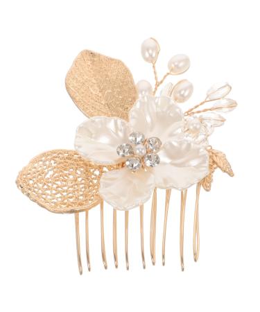Didiseaon Gold Leaf Side Comb Hair Comb Clips Womens Headpiece Comb Clips for Hair Wedding Bride Headpiece Hair Comb for Bride Vintage Hair Accessories Bride Headpieces for Wedding