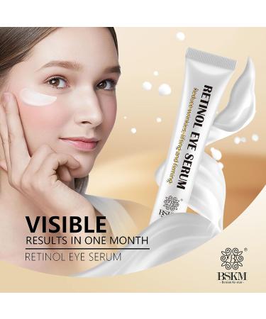 Organic Retinol Eye Cream for Dark Circles & Puffiness | Anti Aging with Hyaluronic Acid | Metal Massage Head for Wrinkles | Sensitive Dry Skin (20g) - Buy Online on GoSupps.com