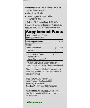 Buy Enzymatic Therapy Broncial Soothe Ivy Leaf Alcohol-Free - 4.05 Fl Oz | International Shipping Available - Buy Online on GoSupps.com