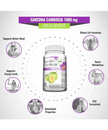 Garcinia Cambogia Extract 1000mg Pure Natural HCA with Potassium - Non GMO, Gluten Free, 360 Vegan Capsules - AS SEEN ON TV - Buy Online on GoSupps.com