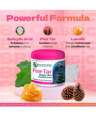 Bronner Bros BB Pine Tar Super Gro Treatment for Dandruff - Scalp Relief Moisturizer & Deep Conditioner - 6 oz - Buy Online on GoSupps.com