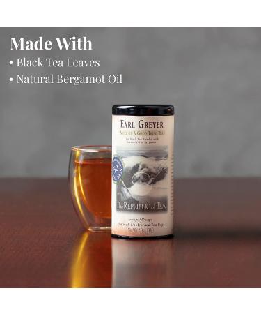 The Republic of Tea British Earl Greyer Tea 2.8 oz Tin - Gourmet Caffeinated Earl Greyer Tea | 50 Tea Bags - Buy Online on GoSupps.com