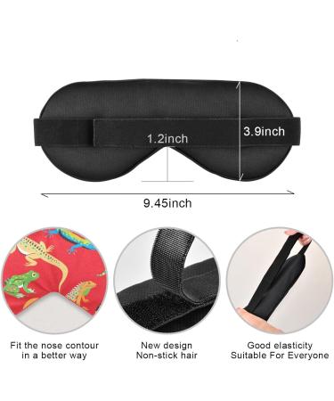 Cute Lizard Frog Sleep Mask | Light Blocking Eye Mask for Men & Women | Adjustable Colorful Animals Blindfold for Travel & Naps - Buy Online on GoSupps.com