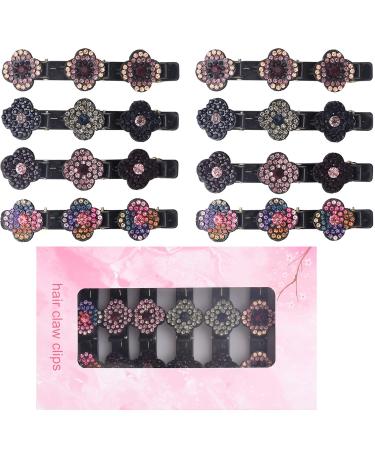 8 Pack braided hair clips for women rsvelte sparkling crystal stone hair clips with rhinestones for women and girls