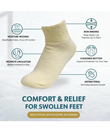 UltraDry Diabetic Socks - 6 Pairs Non-Binding Neuropathy Socks for Men and Women - Pastels Ankle Medium - Buy Online on GoSupps.com