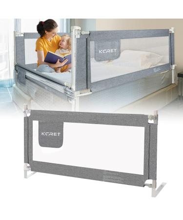 KCRET Bed Rail for Toddlers,Upgraded Infants Safety Bed Guardrail with Breathable Fabric for Twin, Double, Full-Size Queen & King Mattress (78.730, Gray) 78.730 Grey