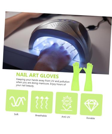 FRCOLOR 1 Pair Nail Gloves UV Protection Gloves Gloves UV Nail Gloves Manicure Accessories Nail Art Gloves Hands Glove Mj03 Green Polyester Nail Lamp Fingerless Manicure Gloves - Buy Online on GoSupps.com
