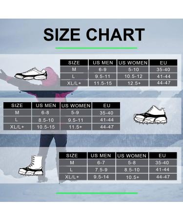 Ykall Ice Cleats Traction Snow Grips with 25 Stainless Steel Spikes - Anti Slip for Men, Women, and Kids - Ideal for Hiking, Fishing, Walking, Climbing - Large Size for Mountaineering - Buy Online on GoSupps.com