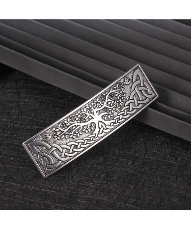 Amaxer Vintage Viking Barrettes for Women - Celtic Nordic Odin's Raven Hair Clips - Silver Tree of Life Design - Hair Styling Accessories - Buy Online on GoSupps.com
