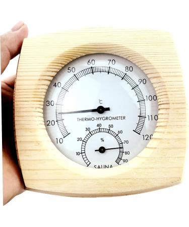 2-in-1 Wooden Sauna Thermometer & Hygrometer | Indoor Humidity & Temperature Measurement | 5x5 Inches Sauna Room Accessory - Buy Online on GoSupps.com