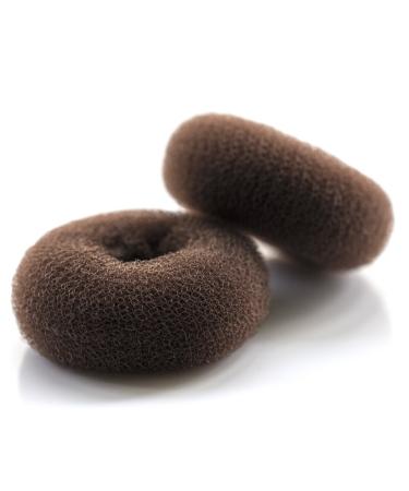 AJOY 2 Pcs Large Bun Maker Donut Sock Bun Form for Long Hair 3.3-3.6 Inch Brown - Ideal for Ballet, Girls, Women, Dance - Buy Online on GoSupps.com