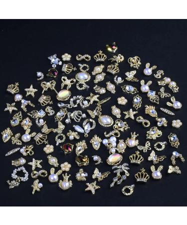Dornail 50pcs Gold Nail Charms - Mix Styles Rhinestones & Charms for Nail Art Decorations - Buy Online on GoSupps.com