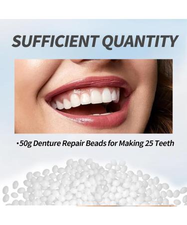 Temporary Tooth Repair Kit - Moldable Denture Beads Tweezers & Tools for DIY Dental Fixes - 50g - Buy Online on GoSupps.com