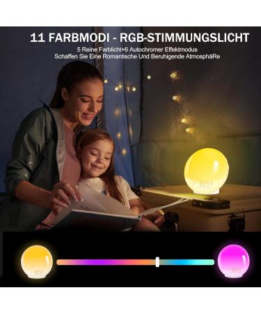 Buy Togaga Light Alarm Clock - Sunrise Sunset Simulation Dual Alarms 11 Colors & 7 Natural Sounds - Perfect Bedside Lamp for Adults - Buy Online on GoSupps.com