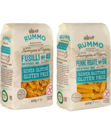 Gluten Free Pasta Bundle with Rummo Fusilli No.48 400g x1 and Penne No.66 400g x1 (Pack of 2) - Buy Online on GoSupps.com