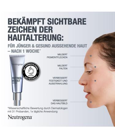 Neutrogena Retinol Boost Serum 30 ml | Anti-Aging Facial Serum with Hyaluronic Acid & Myrtle Leaf Extract for Youthful Skin - Buy Online on GoSupps.com